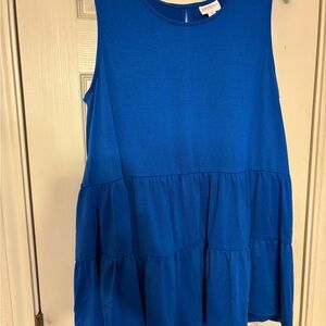 LuLaRoe Blue Tank Top with Flowy Design